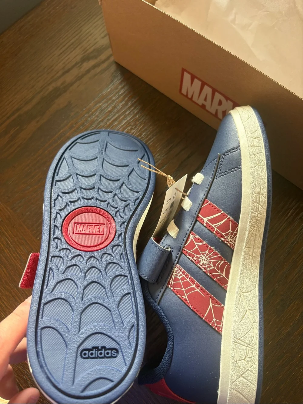 adidas Kids Spider-Man Navy Blue and Red Sneakers